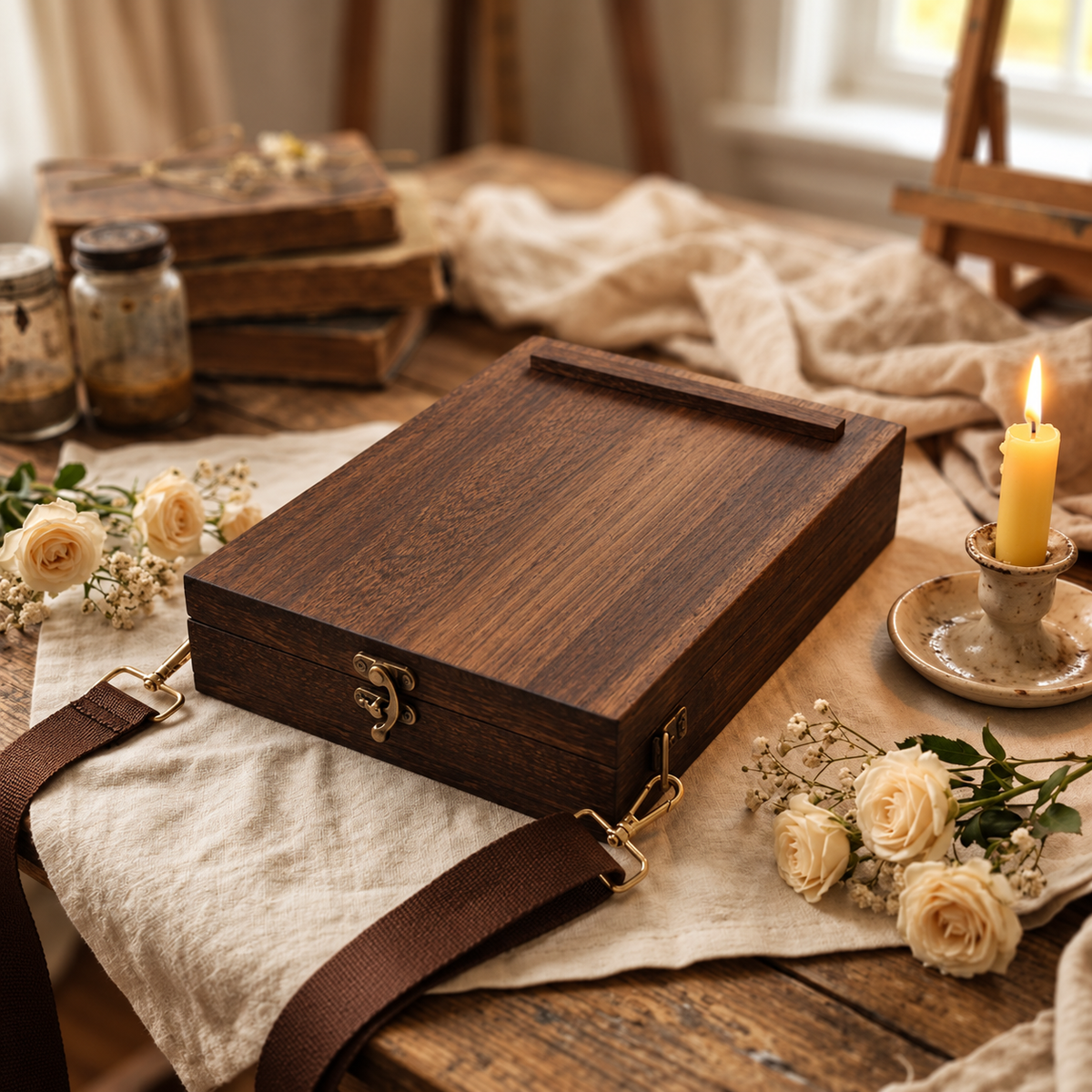 The Messenger Box | Portable Wooden Writing & Art Organizer